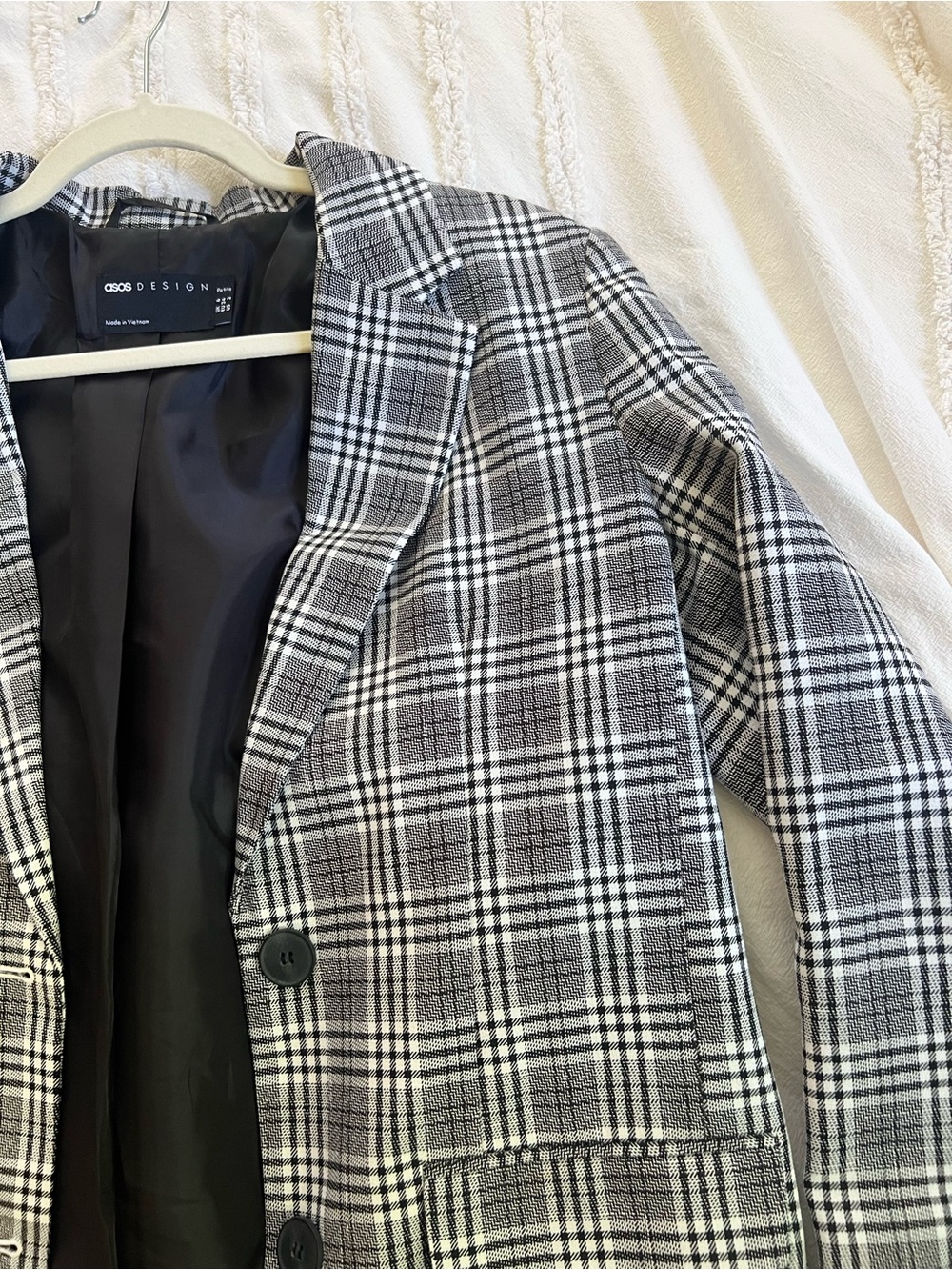 ASOS Black & White Glen Plaid Women's Blazer